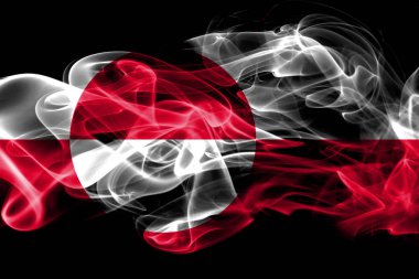 Renkli duman siyah arka plan üzerine izole Grönland ulusal bayrak imal