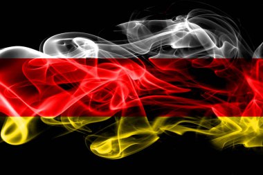 Güney Osetya renkli duman izole üzerinde siyah arka plan yapılan ulusal bayrak