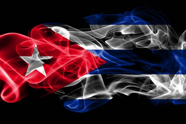 Kuba Zászlaja Készült Színes Füst Elszigetelt Fekete Háttér — Stock Fotó