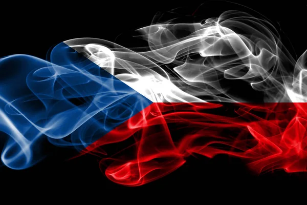 National Flag Czech Republic Made Colored Smoke Isolated Black Background — Stock Photo, Image