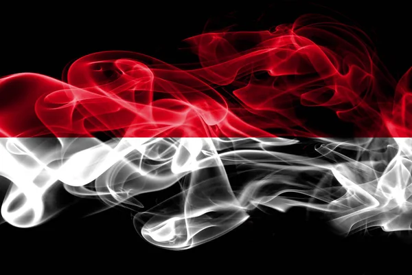 Monaco Zászlaja Készült Színes Füst Elszigetelt Fekete Háttér — Stock Fotó