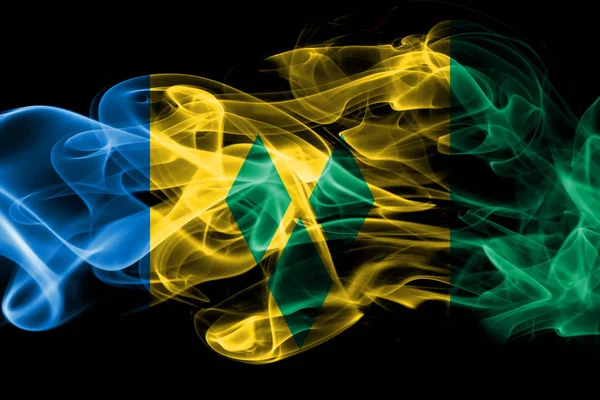 Nationalflagge Des Heiligen Vincent Und Die Granadinen Aus Farbigem Rauch — Stockfoto