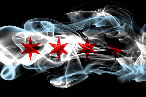 Chicago City Smoke Flag Illinois State États Unis Amérique — Photo