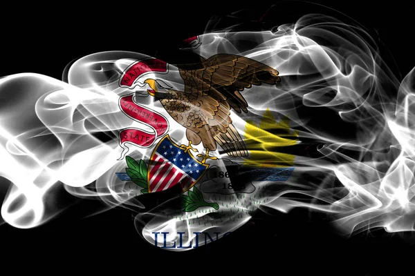 Illinois State Smoke Flag Spojené Státy Americké — Stock fotografie