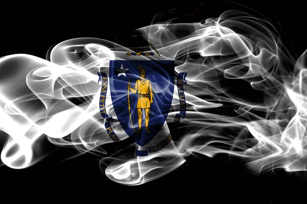 Massachusetts State Smoke Flag Estados Unidos América — Fotografia de Stock