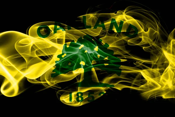 Oakland City Smoke Flag California State United States America — Stock Photo, Image