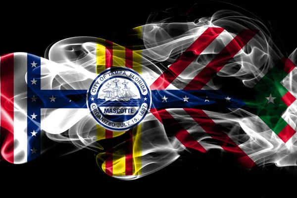 Tampa City Smoking Flag Florida State Verenigde Staten — Stockfoto