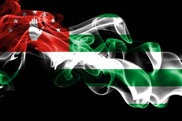 Національний Прапор Абхазії Зроблені Кольоровим Димом Ізольовані Чорному Тлі Анотація — стокове фото