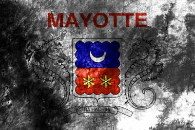  Mayotte grunge bayrak, Fransa bağımlı bölge bayrak