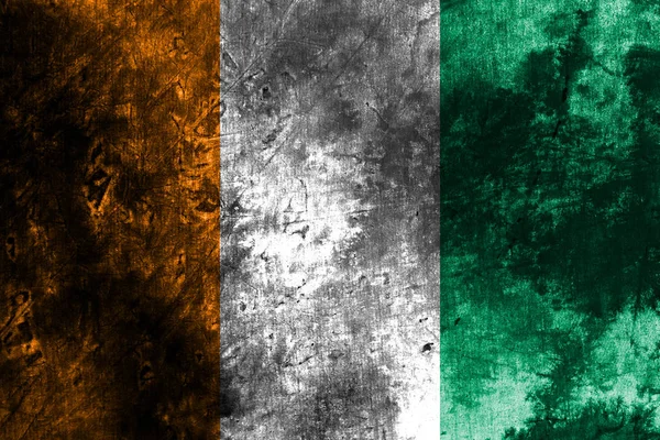 Old Cote Ivoire Grunge Hintergrund Flagge — Stockfoto