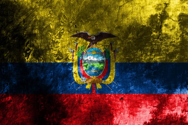 Vecchio Ecuador Grunge Sfondo Bandiera — Foto Stock