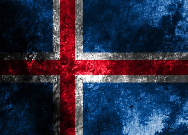 Antigua Bandera Fondo Grunge Islandia —  Fotos de Stock