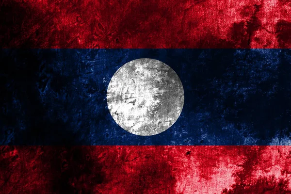 Stary Laos Grunge Tle Flaga — Zdjęcie stockowe