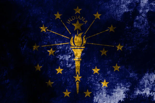Indiana State Grunge Flag United States America — Stock Photo, Image