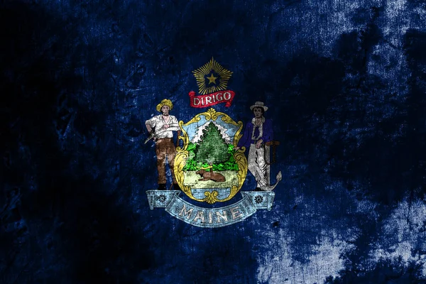 Maine Státní Vlajka Grunge Spojené Státy Americké — Stock fotografie