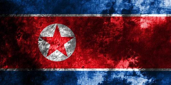 Oude Noord Korea Grunge Achtergrond Vlag — Stockfoto