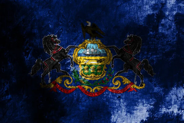 Pennsylvania Grunge Vlag Verenigde Staten — Stockfoto