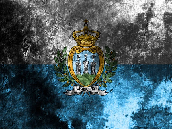 Old San Marino Grunge Background Flag — Stock Photo, Image