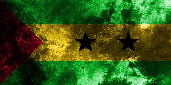 Régi Sao Tomé Príncipe Grunge Háttér Zászló — Stock Fotó