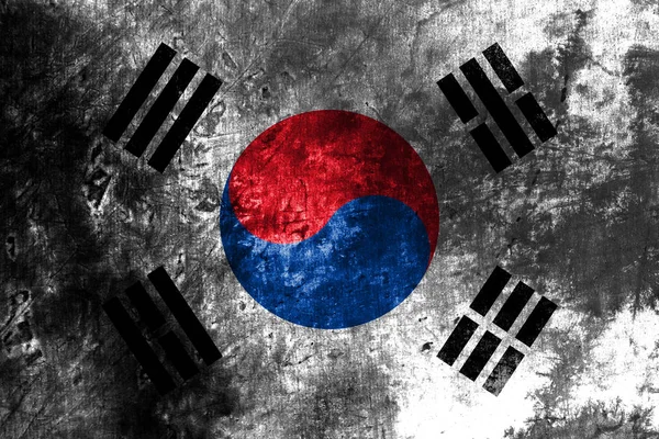 Stará Jižní Korea Grunge Pozadí Vlajka — Stock fotografie