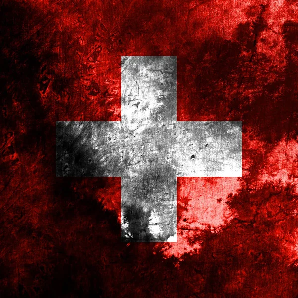 Stará Švýcarsko Grunge Pozadí Vlajka — Stock fotografie