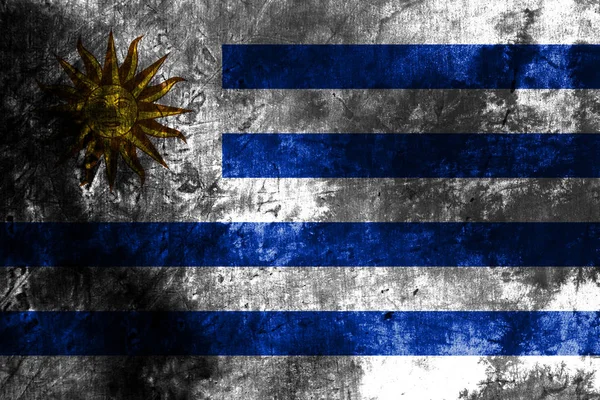 Velho Uruguai Grunge Fundo Bandeira — Fotografia de Stock