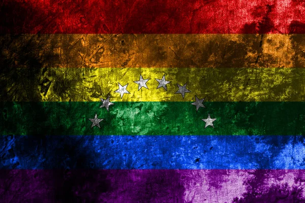 Venezuela Gay Grunge Flagga Hbt Venezuela Flagga — Stockfoto