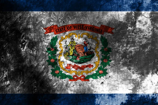 Batı Virginia Devlet Grunge Bayrağı Amerika Birleşik Devletleri — Stok fotoğraf