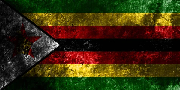 Velho Zimbabué Grunge Fundo Bandeira — Fotografia de Stock