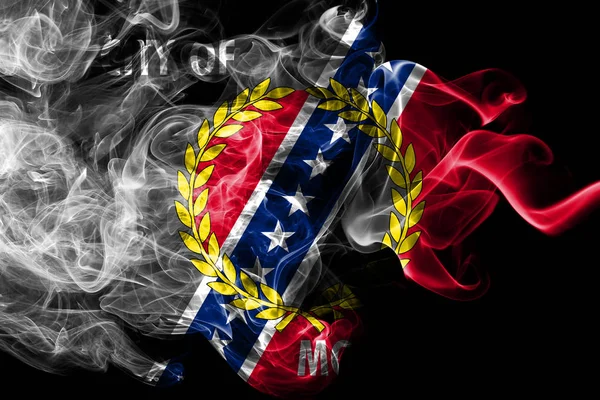 Μοντγκόμερι σημαία πόλεων καπνού, της πολιτείας της Αλαμπάμα, Ηνωμένες Πολιτείες της Amer — Φωτογραφία Αρχείου