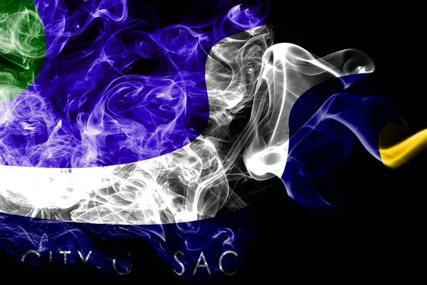 Sacramento city smoke flag, kalifornischer staat, vereinigte staaten einer — Stockfoto