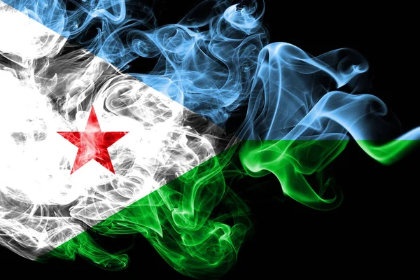 Djibouti rök flagga — Stockfoto