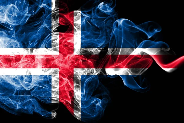 Flaga Islandii dymu — Zdjęcie stockowe