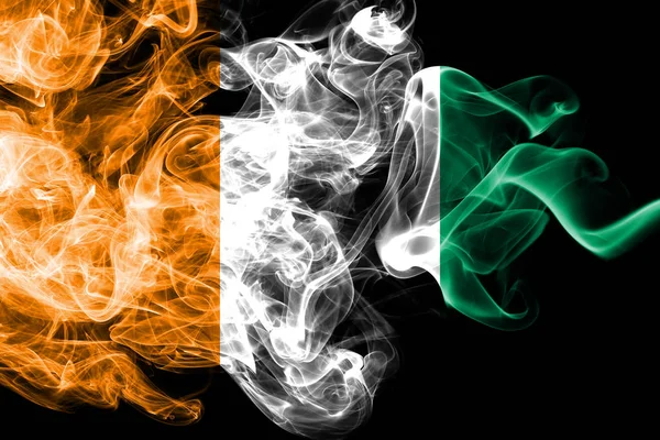 Cote d'Ivoire smoke flag — 스톡 사진