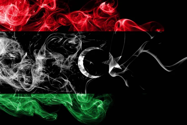 Líbia bandeira do fumo — Fotografia de Stock