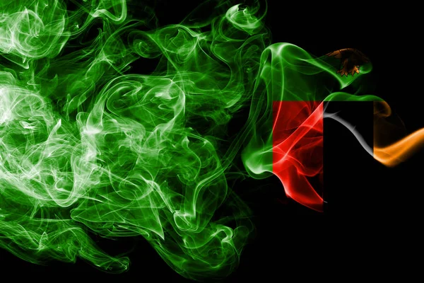 Zambia smoke flag on a black background — Stock Photo, Image