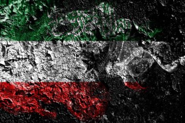 Eski kirli duvar arka planda Somaliland dumanlı mistik bayrağı