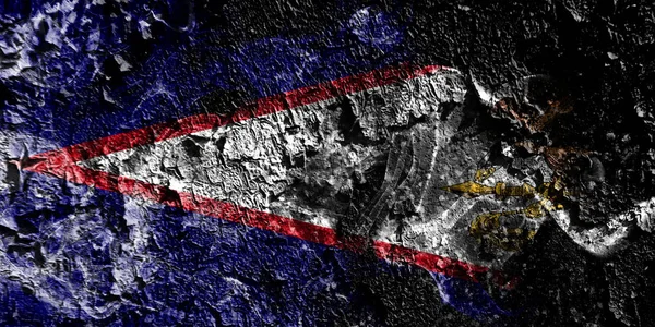 США - Американское Самоа дымится мифическим флагом на старом — стоковое фото