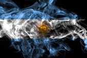 Argentína füst zászló izolált fekete háttér