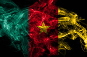 Kamerun füst zászló elszigetelt fekete háttér