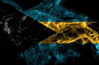 Bahamalar duman bayrağı siyah arka plan izole