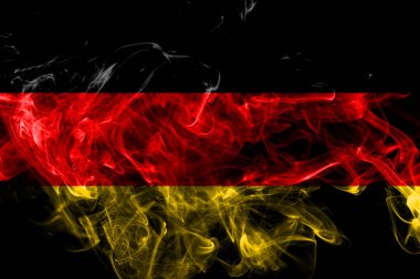 Almanya duman bayrağı siyah arka plan izole