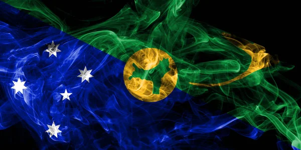 Christmas Island smoke flag, Australia dependent territory flag — Stock Photo, Image