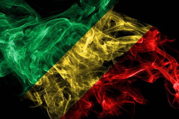 Kongó füst zászló izolált fekete háttér — Stock Fotó