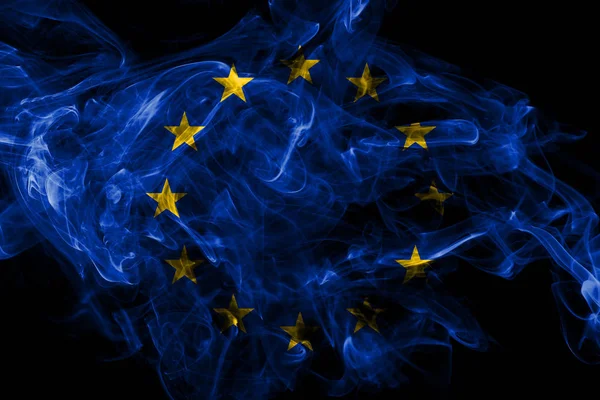 Európai uniós füstjelző fekete alapon izolált — Stock Fotó