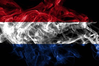 Hollanda duman bayrağı siyah arka plan izole