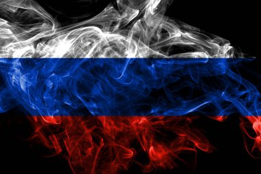 Rusya duman bayrağı siyah arka planda izole