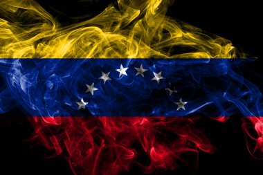 Venezuela duman bayrağı siyah arkaplanda izole