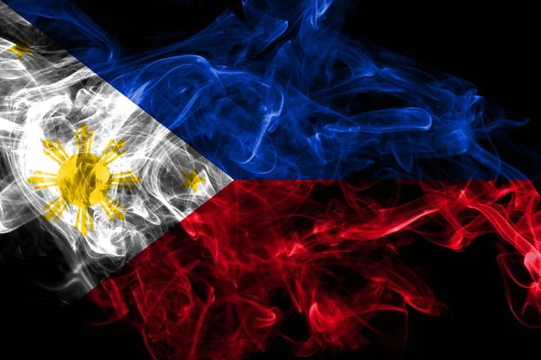 黒地に隔離されたフィリピンの煙旗 — ストック写真