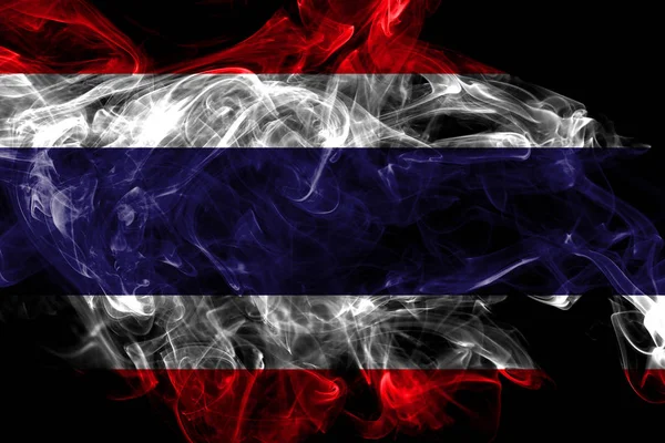 Tajlandia dym flaga izolowane na czarnym tle — Zdjęcie stockowe